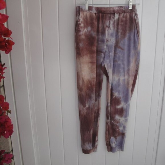 Forever 21 Pants Women's Med Brown Tie Dye Knit Pockets - Picture 1 of 3